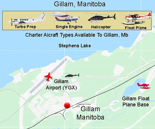 Gillam Airport runway and terminal area